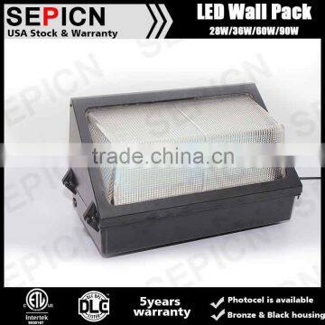 UL DLC certification 110V-277VAC 4000K IP65 Aluminum Full cutoff 30W 50w 80w led wall pack lights