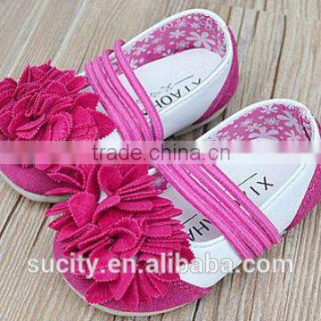 hot sale lovely fabric toddler baby moccasin shoes with flower