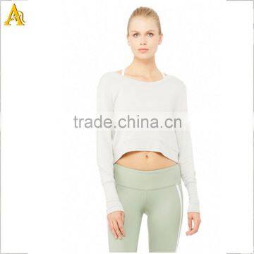 custom printing women blank long sleeve plain slim china t shirt factory