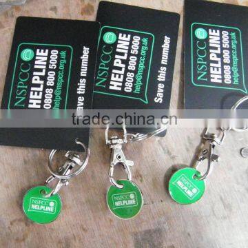 Coin Holder Keychain,zinc Alloy Supermarket Coin Key Holder,custom Metal Keyring