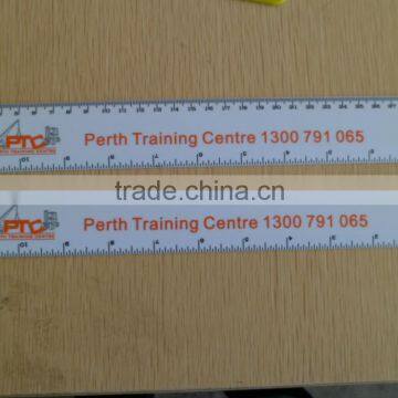 Promotional plastic pvc ruler, printing logo 30cm plastic ruler