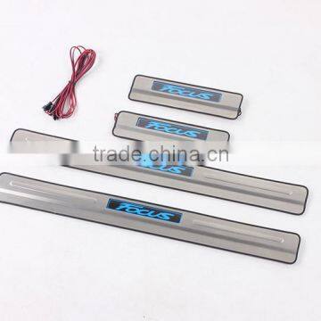 LED Door Sill Scuff Plate ABS Chrome 4 Pcs Body Kit For F-oc us 2012 Accessories