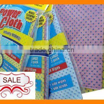 Disposable spunlace nonwoven cleaning wipes with plastic drop for kitchen