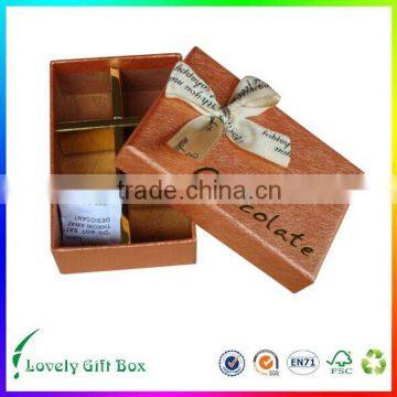 China manufacturer custom design cardboard paper chocolate box with tray and insert holder wallet box