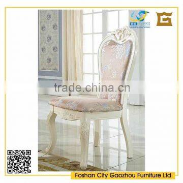 Home dining room furniture luxury european style wooden dining chair in fabric design