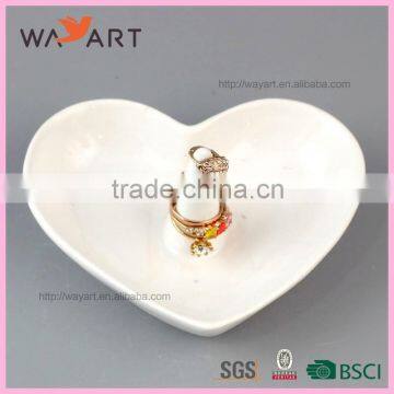 Heart Shape White Ceramic Jewelry Display
