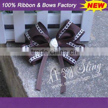 2015 New Wholesale Handmade Brown Satin Bows