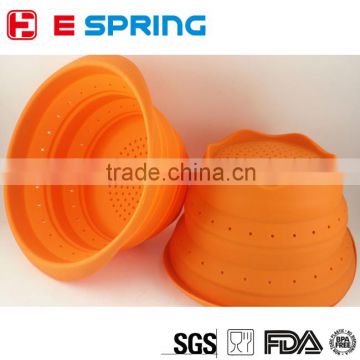 Creative Food Graded Silicone Collapsible Folding Colander Fruit Vegetables Container