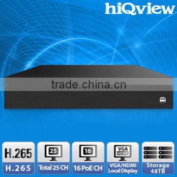 HIQ-3925 H.265 25 Channel PoE Network Video Recorder With Local Display
