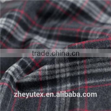 double face over coating check and plaid woolen fabric