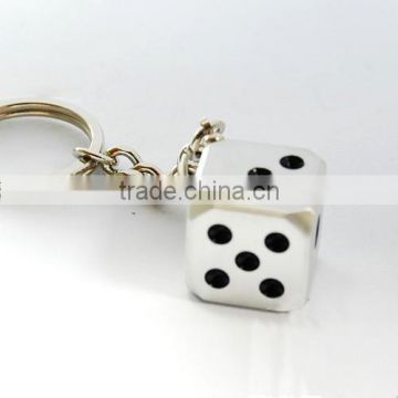 Guangzhou hot sales promotional custom metal dice keychain