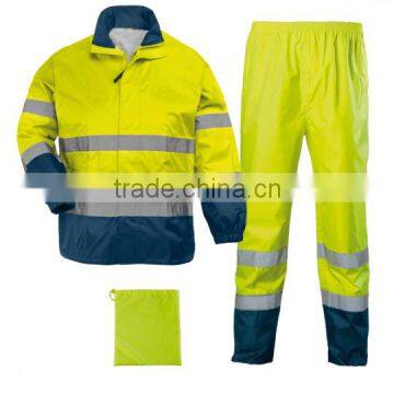 high visibility wainning waterproof protective clothing workwear jacket/pant