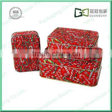 lovely red rectangle gift tin box for packing mint/cookie/candy