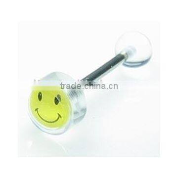 Smile flat logo tongue jewelry tongue ring tongue piercing jewelry