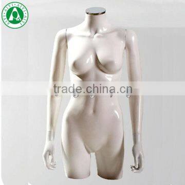 artistic white glossy polypropylene window display 3/4 torso mannequin torso white