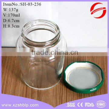 6oz 170ml honey glass jar with lug cap wholesale