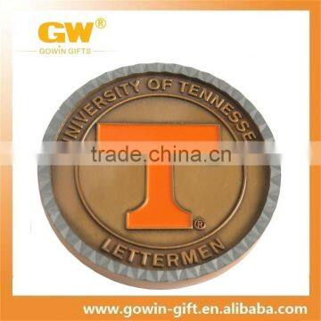 custom metal university engraved 3d coin