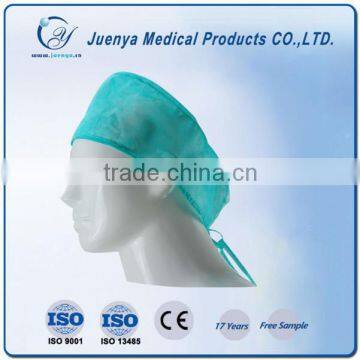 Green disposable surgical Cap with tie