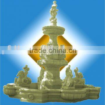 White Carved Marble Sculpture Fountain