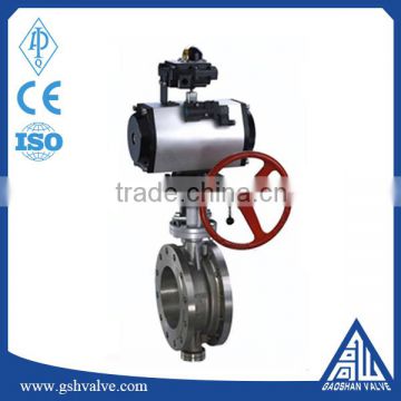 pneumatic stainless steel flange butterfly valve