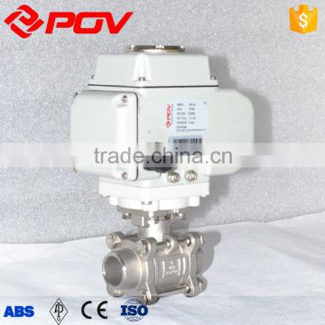 high quality 3 pcs welding type stainless steel electric ball valve 3inch