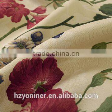 floral print blackout fabric for home curtain, textile fabric for interior decoration, full blackout curtain hangzhou supplier