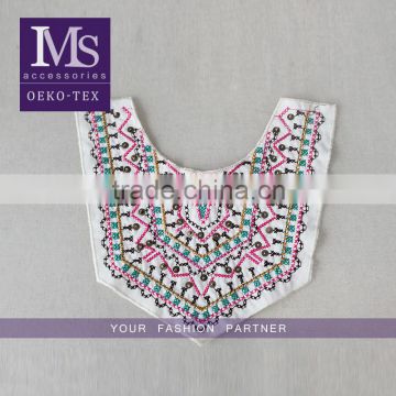 Wholesale bright coloured ethnic embroidery collar, embroidery beads collar appliques wholesale