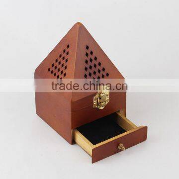 HOT SELL PYRAMID SHAPE WOOD INCENSE BURNER WHOLESALE INCENSE BURNER WOODEN