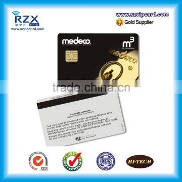 CR80 standard size AT24C04 chip plastic contact IC card with magnetic stripe