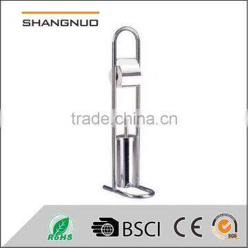 household stainless steel toilet brush with tissue holder