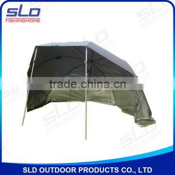 nylon waterproof fabric fishing brolly with aluminum storm poles