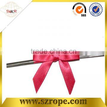 plastic twist tie with ribbon bow for gift bow packing