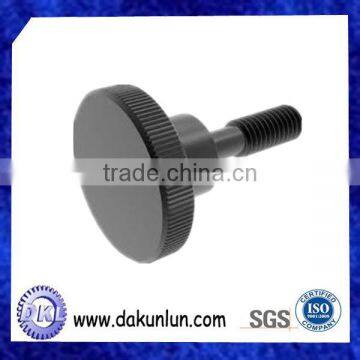 Precision Stainless Steel Black Oxided Flat Point Knurled Thumb Screw