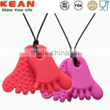 High Meet FDA and LFGB Level Silicone Necklace Baby Teething Pendant photo-3