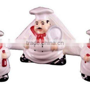 Personalized Handmade Color Glazed Decorative Ceramic Chef Napkin Holder Set