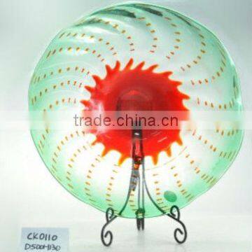 wholesale large hand blown home decor windmill shaped art glass wall plates