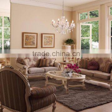 Luxury French Rococo Style Living Room Furniture Sofa Set/Antique Wood Carved Perfect color match Leisure Chair