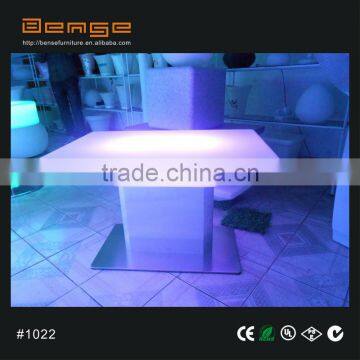 LED dinning table with stainless base