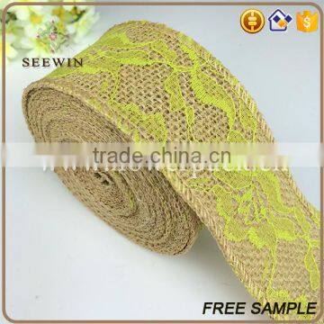 Royal Blue Chevron Burlap Ribbon for Wrapping photo-5