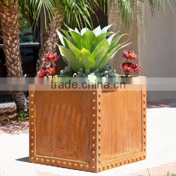 FO-9C51 Square Corten Steel Flower Pot/garden Planter photo-3