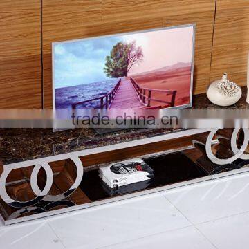 Marble Top Stainless Steel Maxim TV Stand photo-2