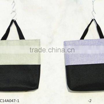 fashion canvas tote bag with trim