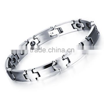 8.66" Men's Tungsten Steel Bio Health Care Magnetic Therapy Link Bracelet