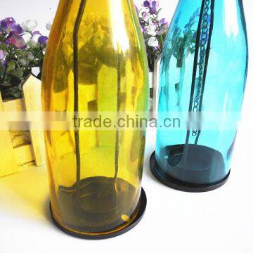 Colorful Glass Candle Bottle With Hinge Handle and Buttom Tray photo-3