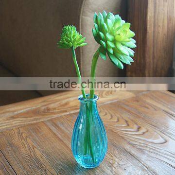 Mini Blue Glass Material Murano Flower Vase for Table Decoration photo-5