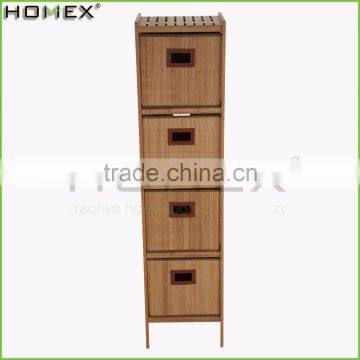 4 Drawers Bamboo Bathroom Shelf and Storage Rack/Homex_FSC/BSCI Factory