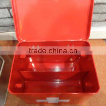 Household Rectangle Red Medicine Box Drugs Cabinet Storage Bin photo-2