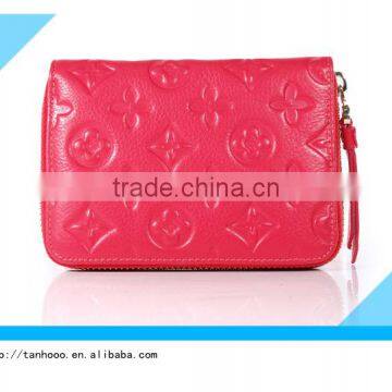 hot selling lady wallet italian stylish trifold pu leather lady wallet