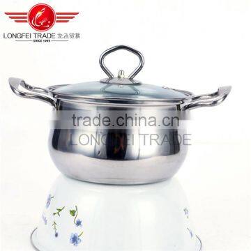 High Quality 5pcs Stainless Steel Drum-shaped Soup Pot Kitchen Cookware With Glass Lid photo-2