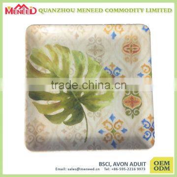 6" Promotion Coconut Tree Printing Square Melamine Dishes photo-4